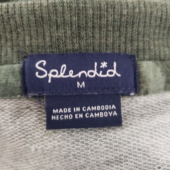 Splendid Camo Sweatshirt Green Size M Medium - Picture 4 of 6